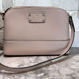 Authentic Kate Spade crossbody purse. Light pink/taupe. Excellent condition